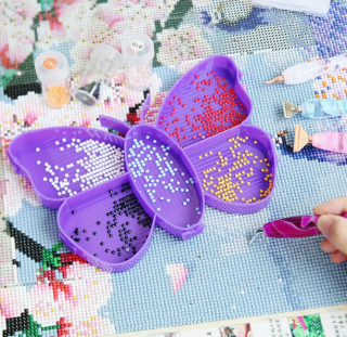 Preview: Diamond Painting Tablett Schmetterling mit Stiften